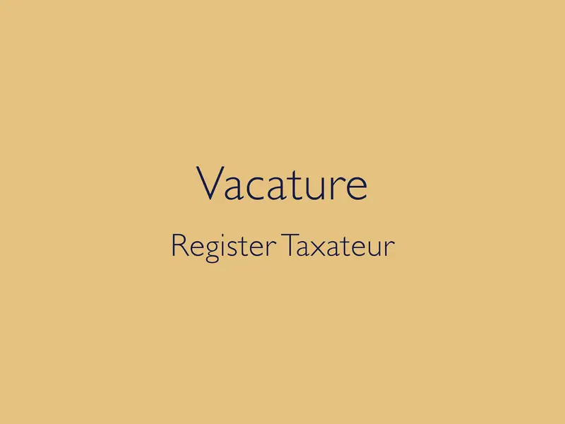 Vacature: Register Taxateur