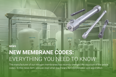 Change in article codes for nitrogen membranes