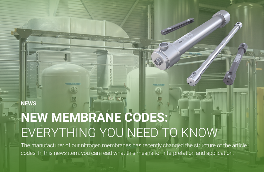 Wijziging in artikelcodes van stikstofmembranen