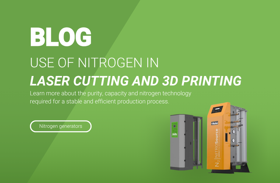 Stikstof bij lasersnijden en 3D-printen: toepassing, zuiverheid en dimensionering