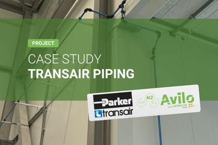 Transair piping in our new facility