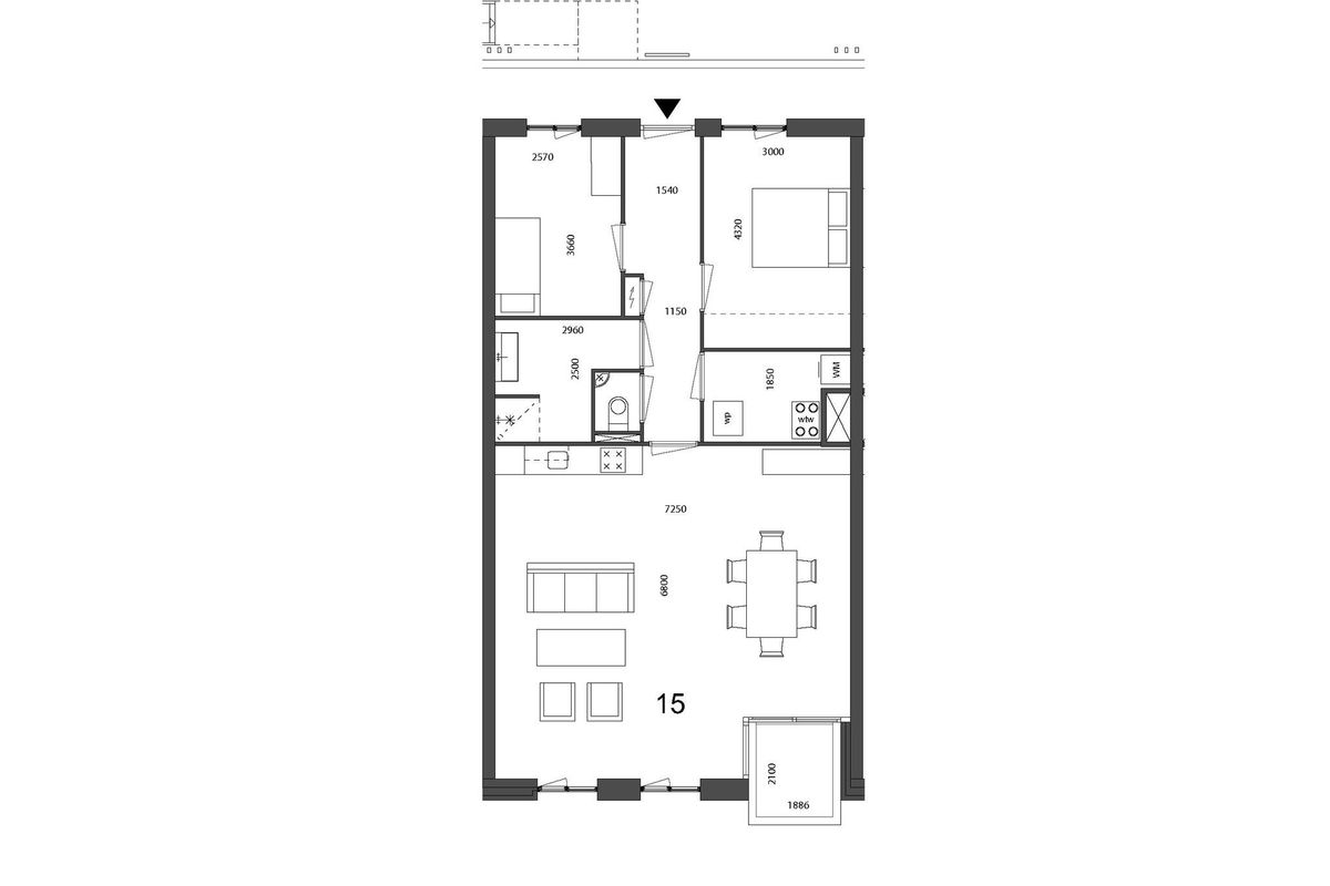 Galerij appartement, bouwnummer 15 