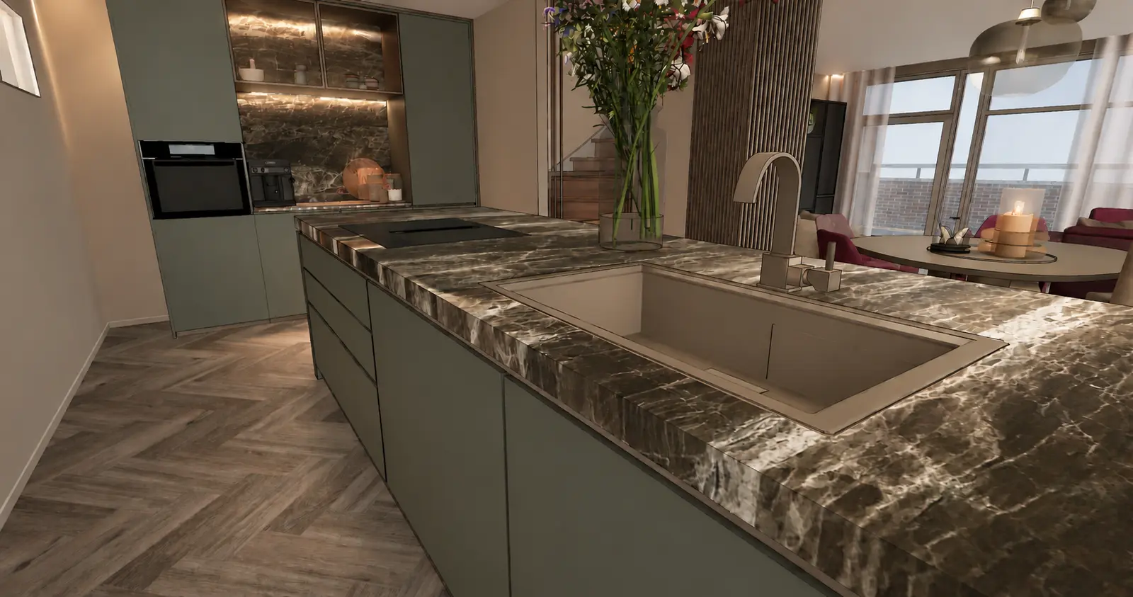 Prachtige salon en woonruimte