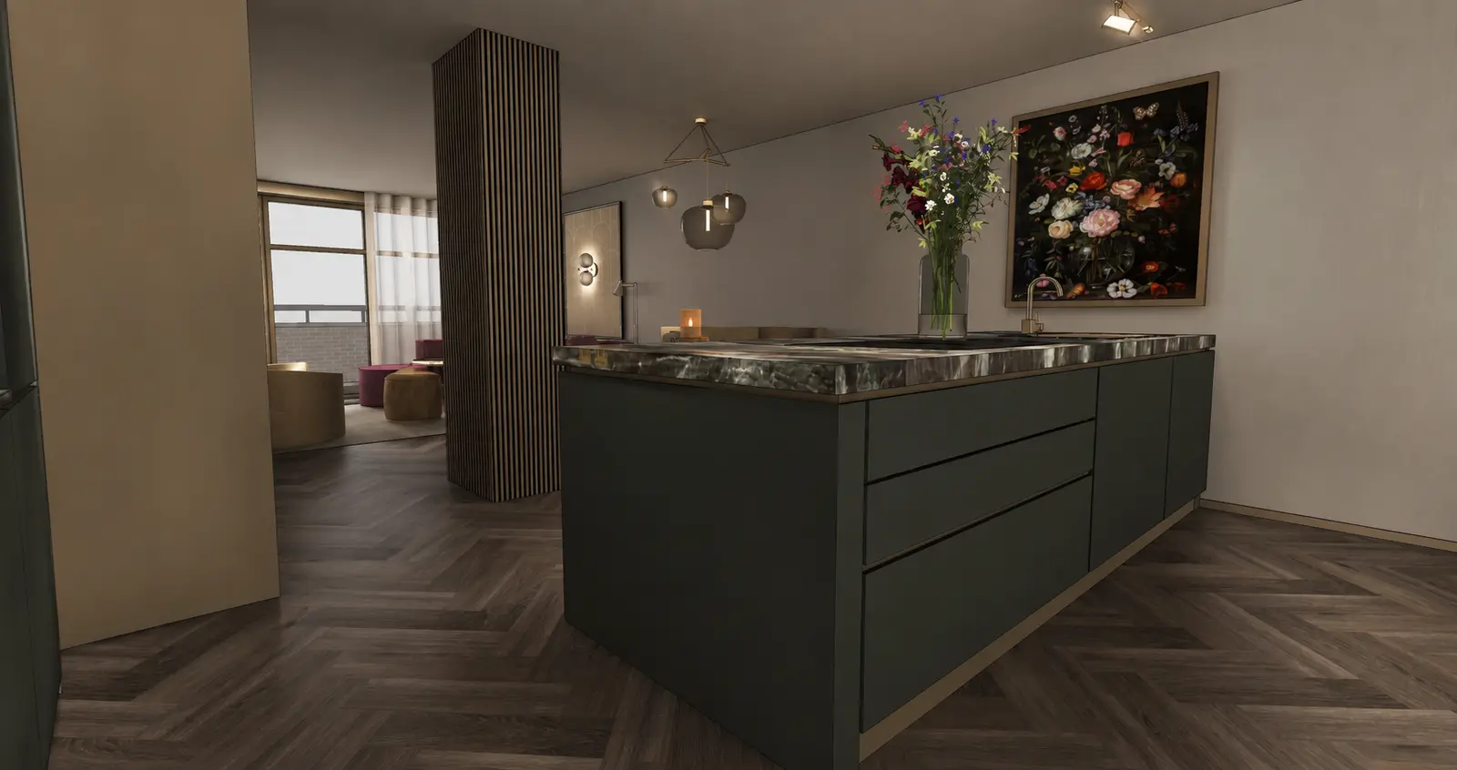 Prachtige salon en woonruimte
