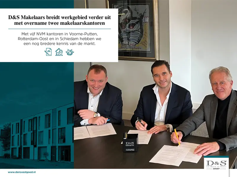 D&S Makelaars breidt werkgebied verder uit met overname twee makelaarskantoren