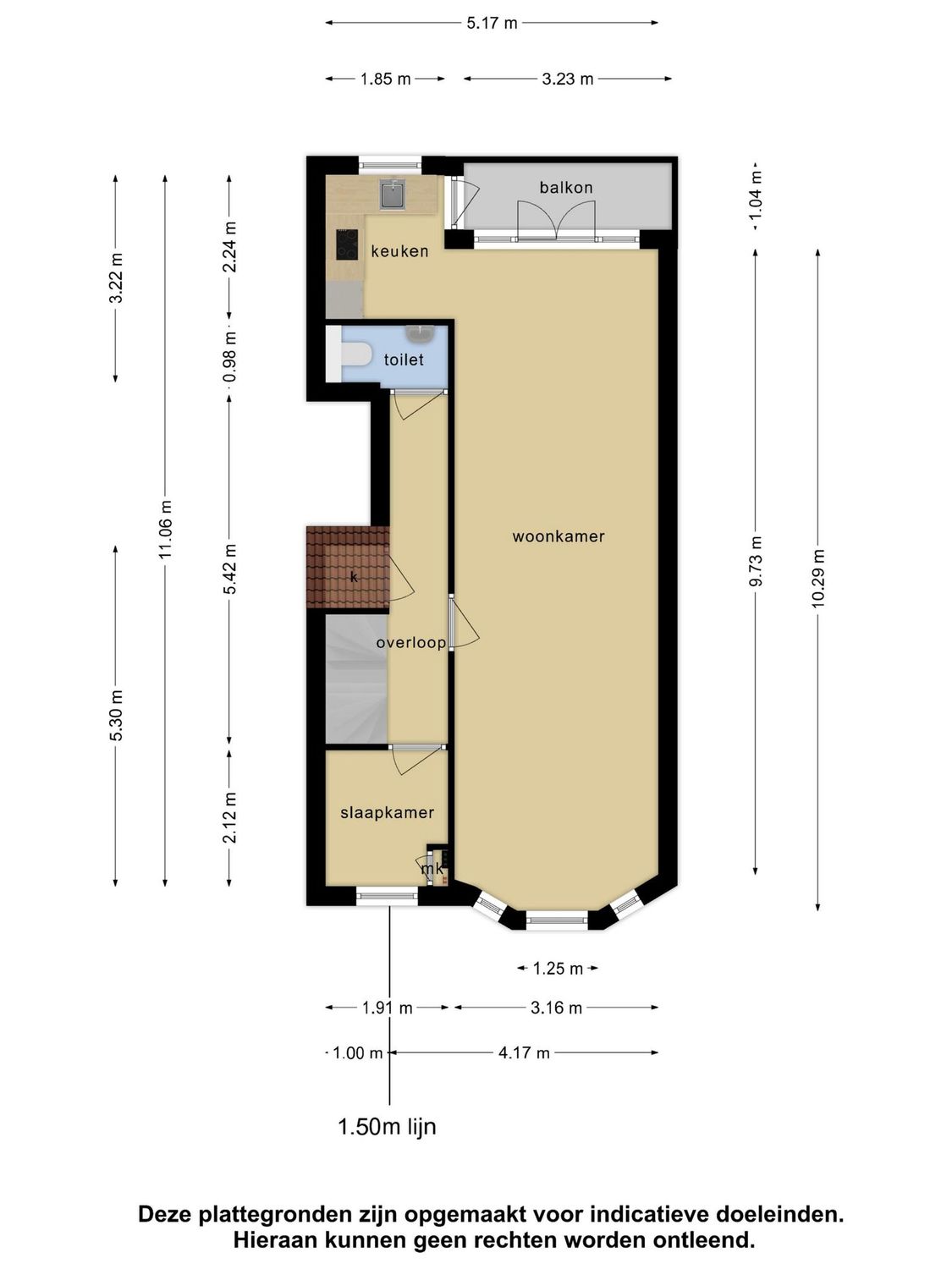 Vondellaan 26B, SCHIEDAM plattegrond 1