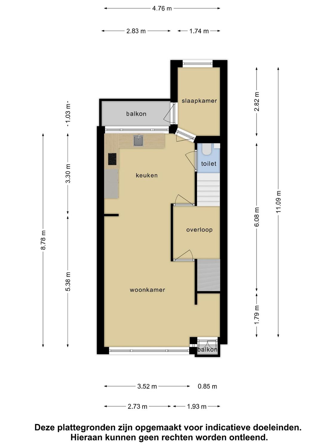 Boylestraat 19B, SCHIEDAM plattegrond 1