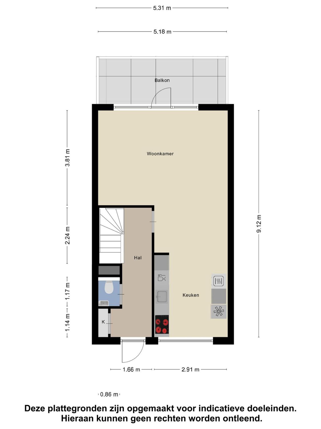 Tjalk 23, SCHIEDAM plattegrond 1