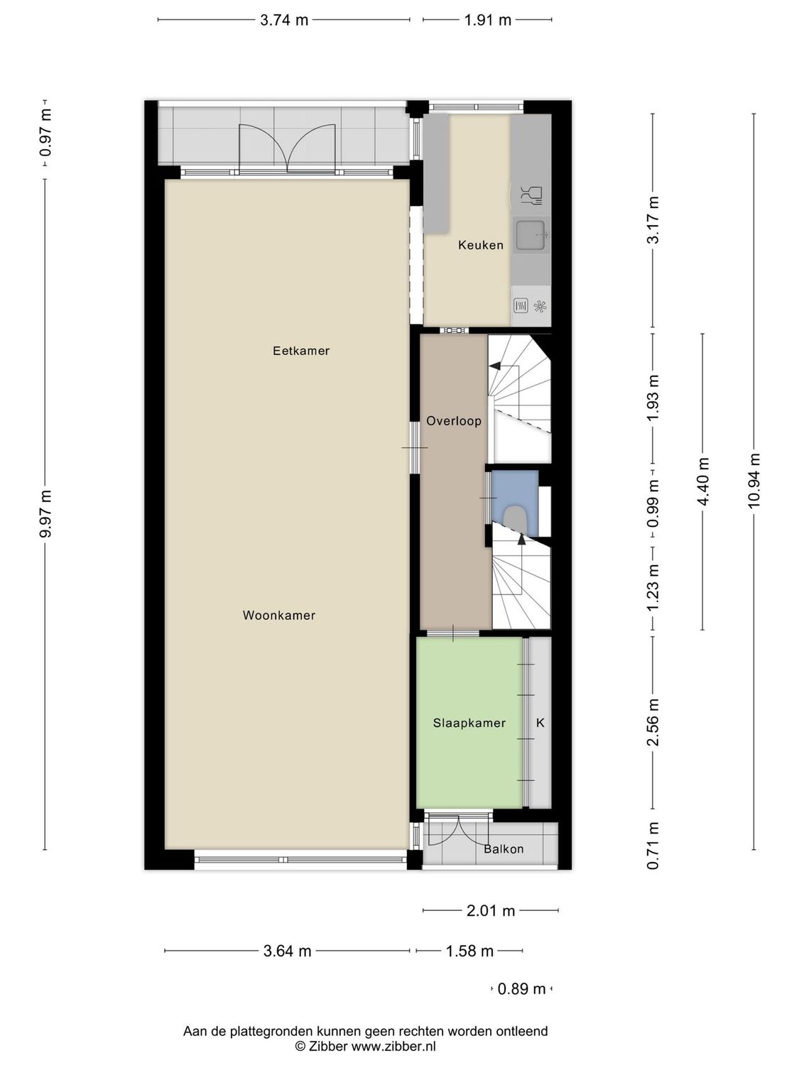 Rembrandtlaan 86A, SCHIEDAM plattegrond 2
