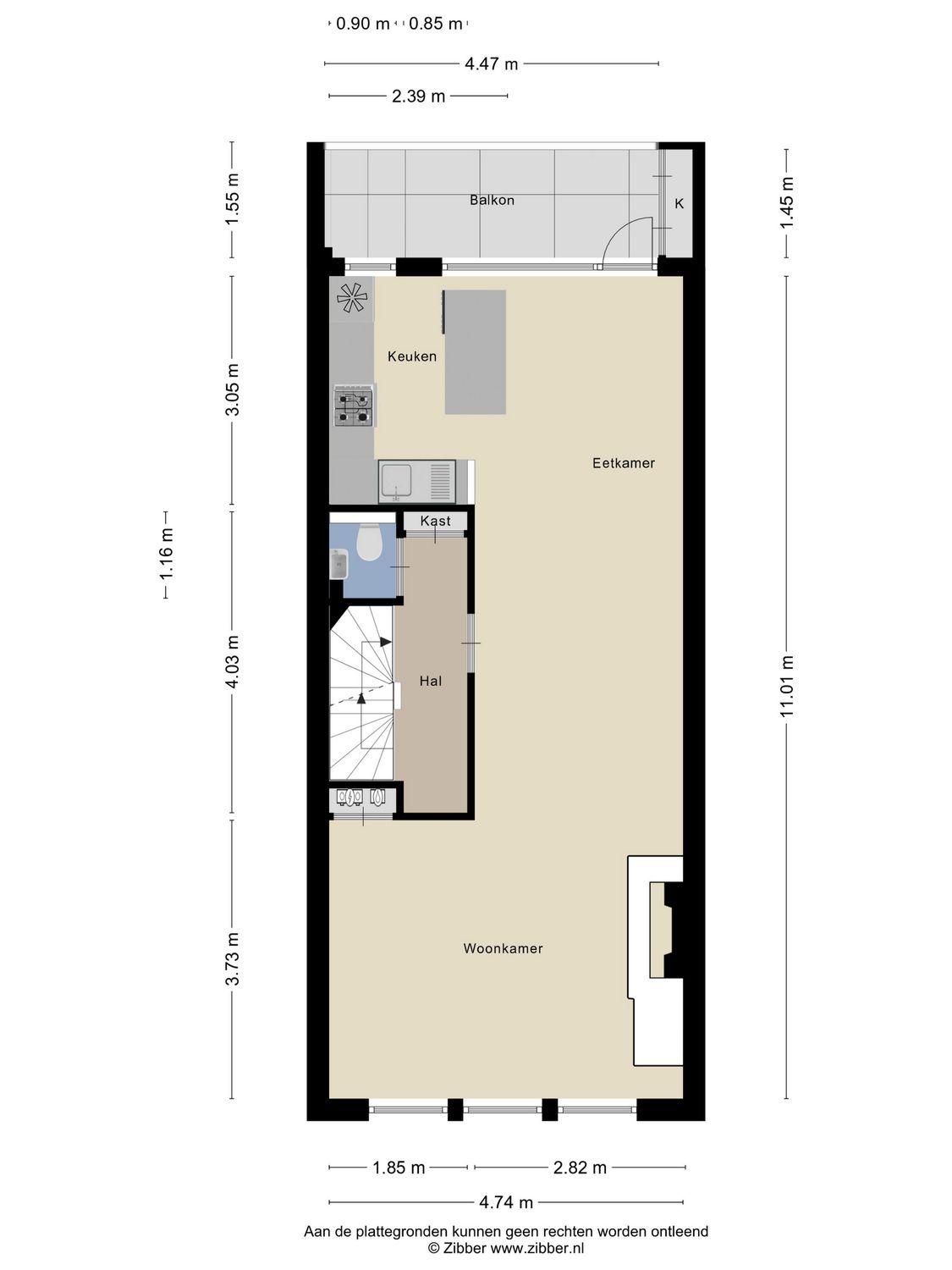 Willem van Hillegaersbergstraat 52B, ROTTERDAM plattegrond 2