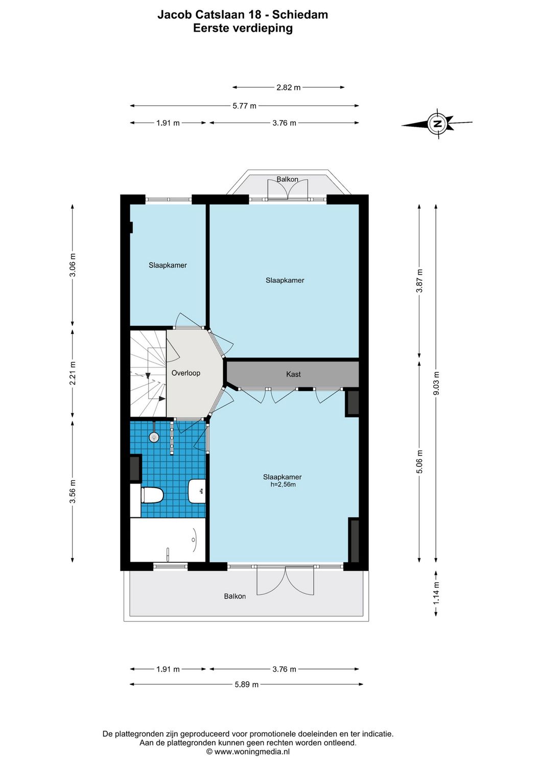 Jacob Catslaan 18, SCHIEDAM plattegrond 2