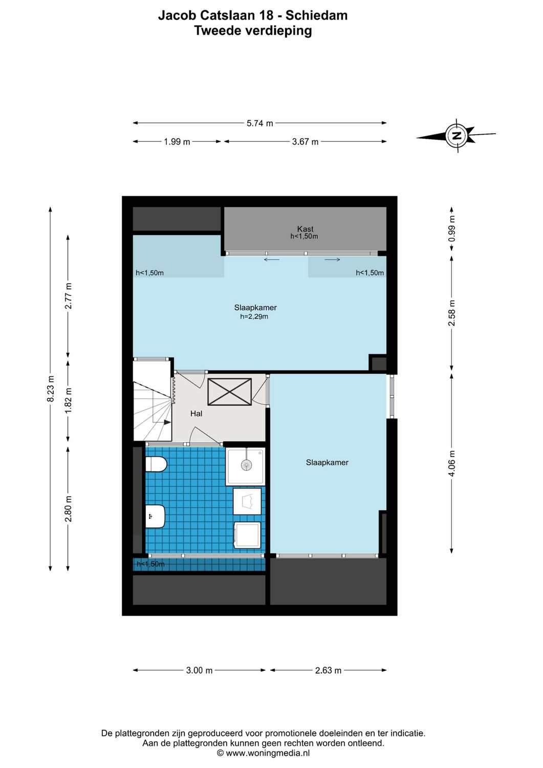 Jacob Catslaan 18, SCHIEDAM plattegrond 3