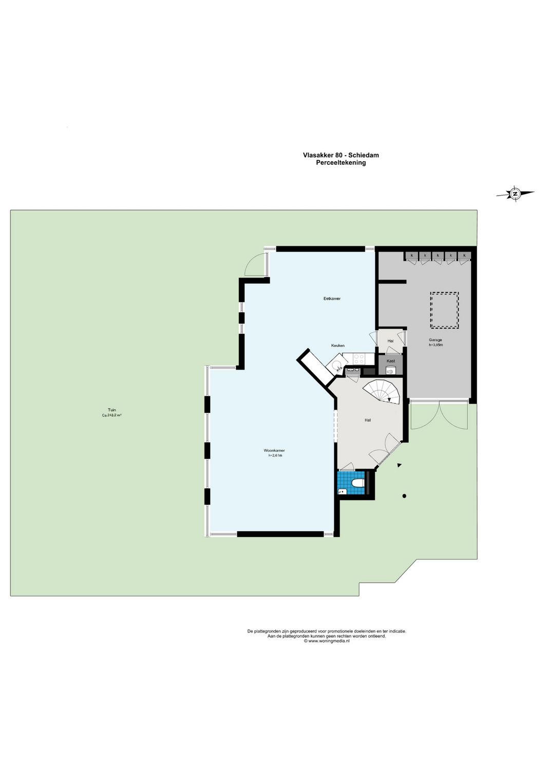 Vlasakker 80, SCHIEDAM plattegrond 1