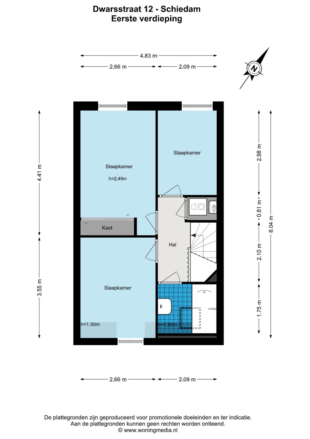 Dwarsstraat 12, SCHIEDAM plattegrond 1