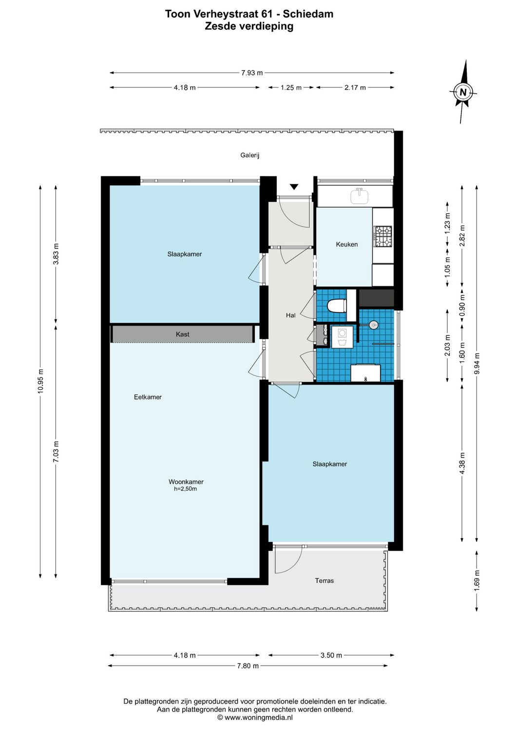 Toon Verheystraat 61, SCHIEDAM plattegrond 0