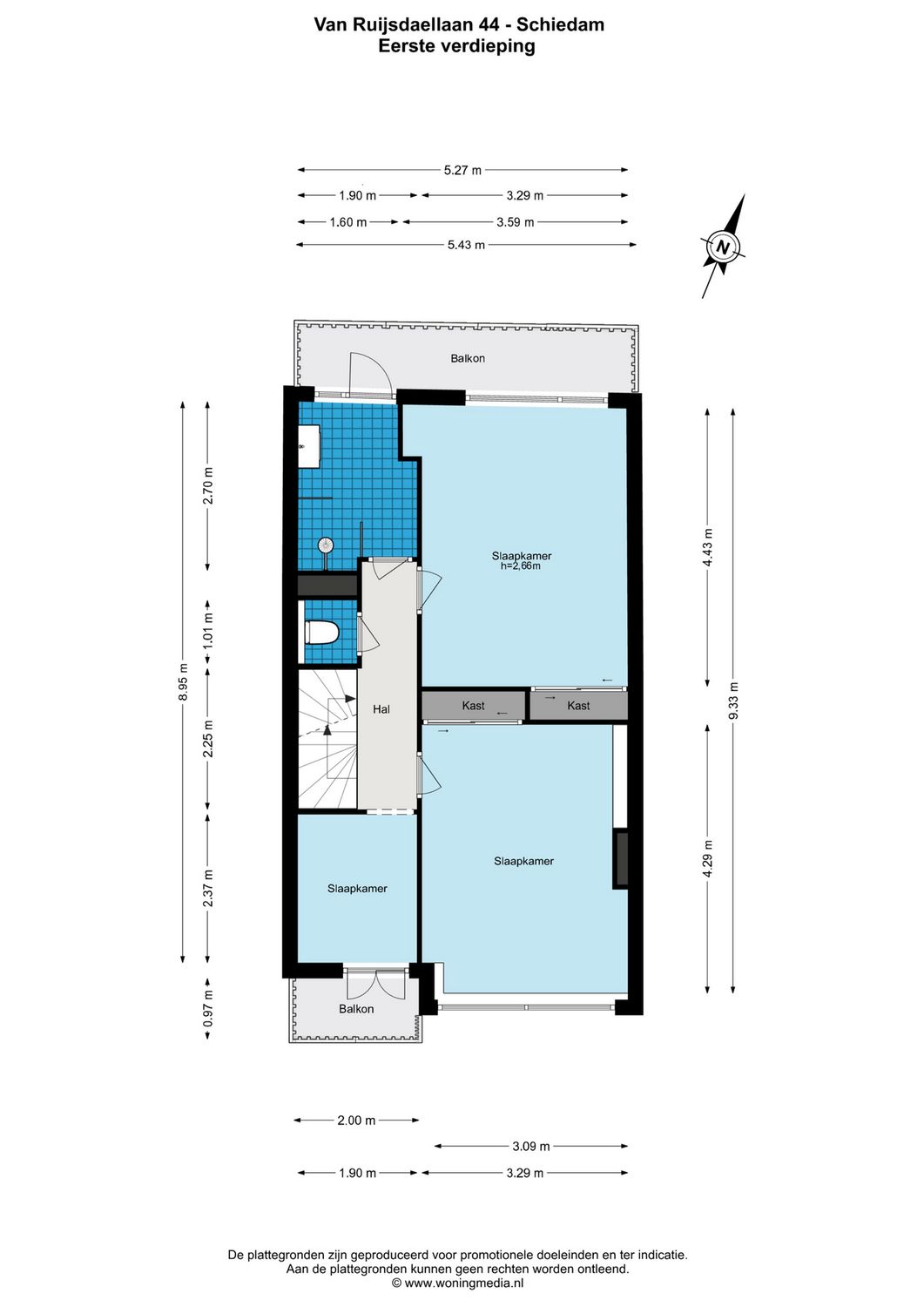 Van Ruijsdaellaan 44, SCHIEDAM plattegrond 0