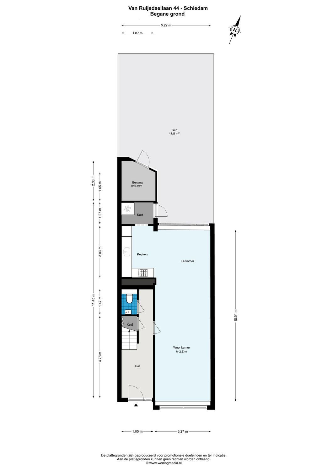 Van Ruijsdaellaan 44, SCHIEDAM plattegrond 2