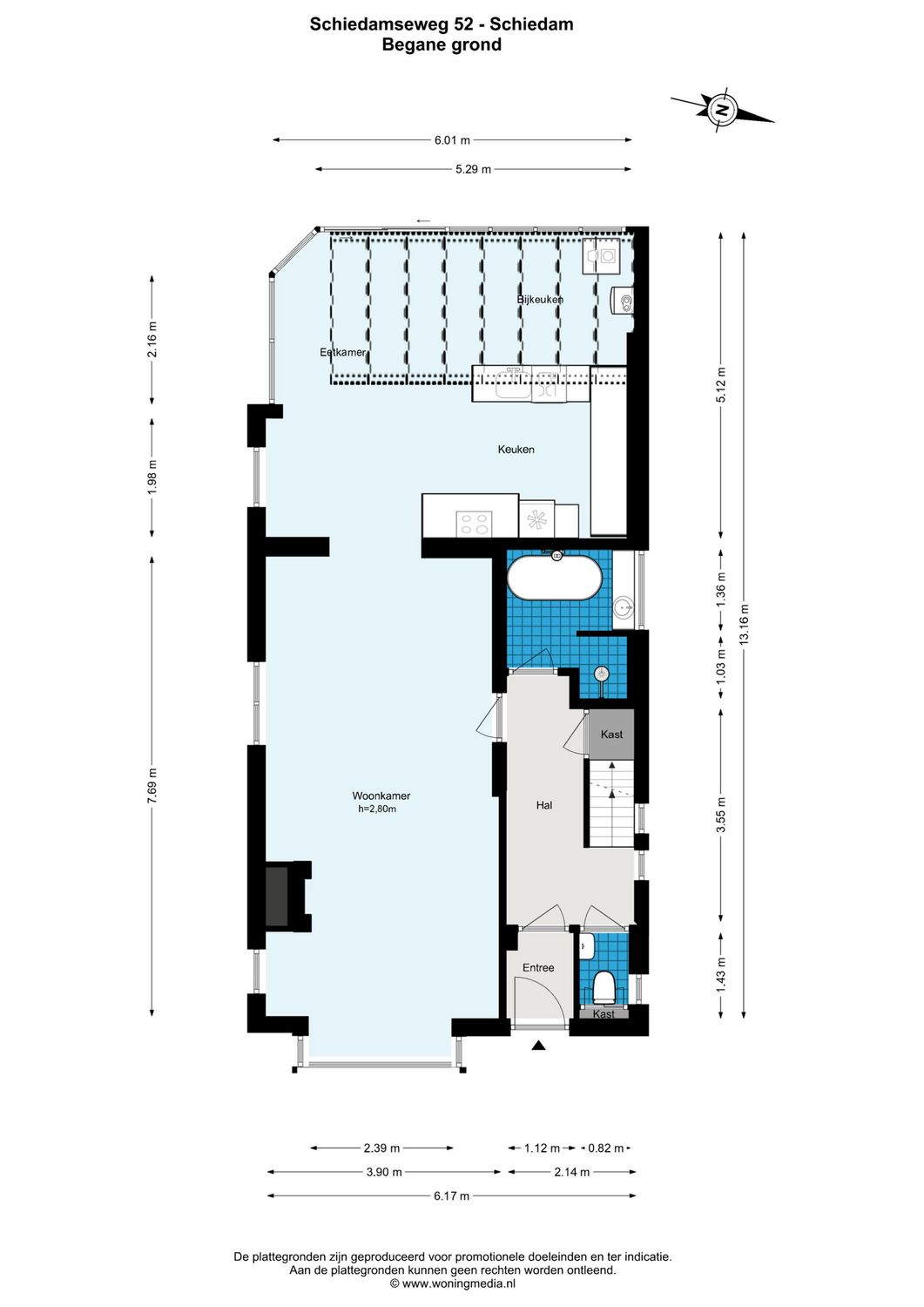 Schiedamseweg 52, SCHIEDAM plattegrond 1