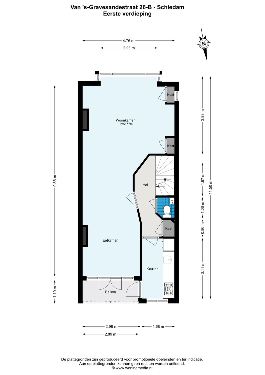 Van 's-Gravesandestraat 26B, SCHIEDAM plattegrond 0