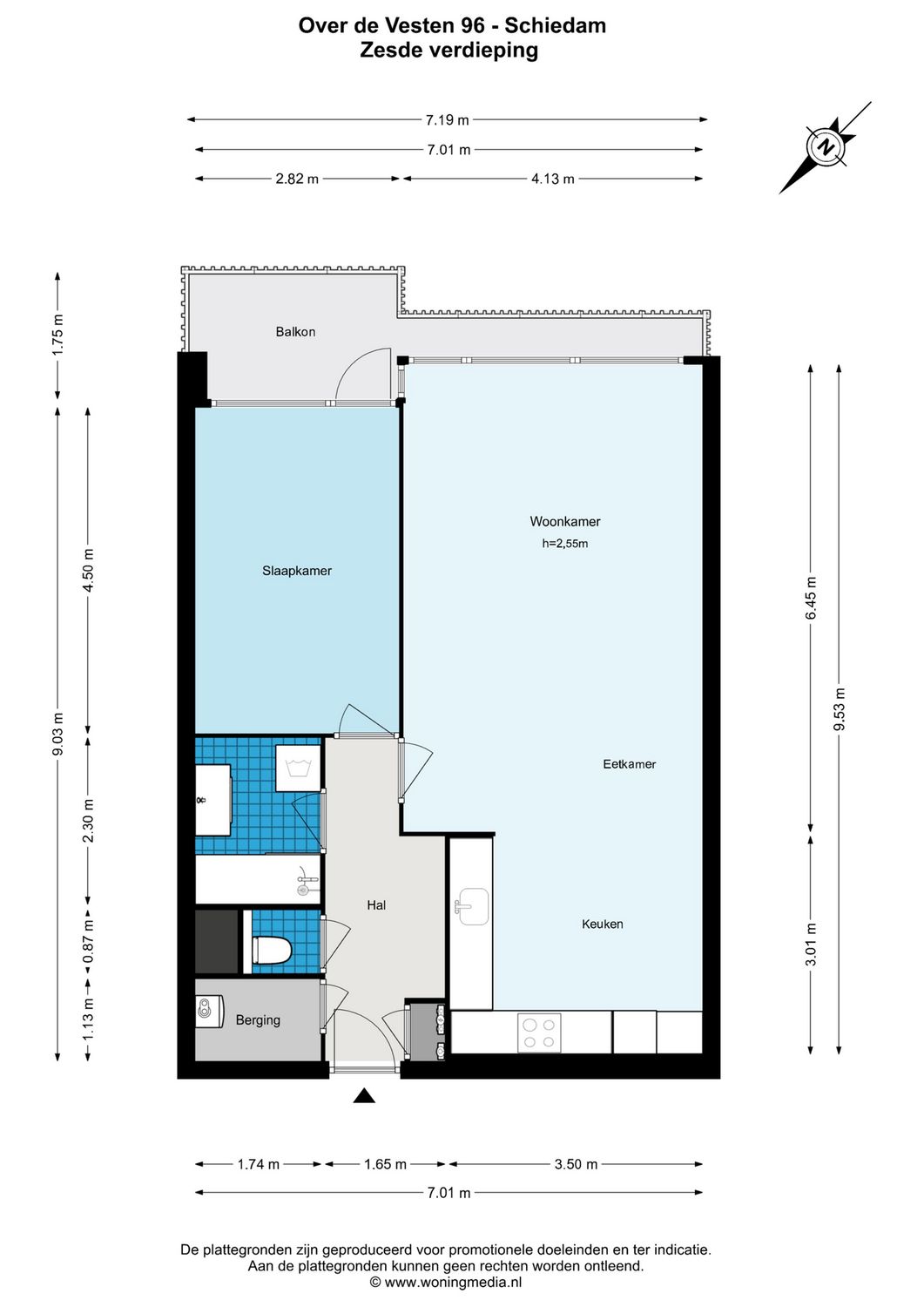 Over de Vesten 96, SCHIEDAM plattegrond 0