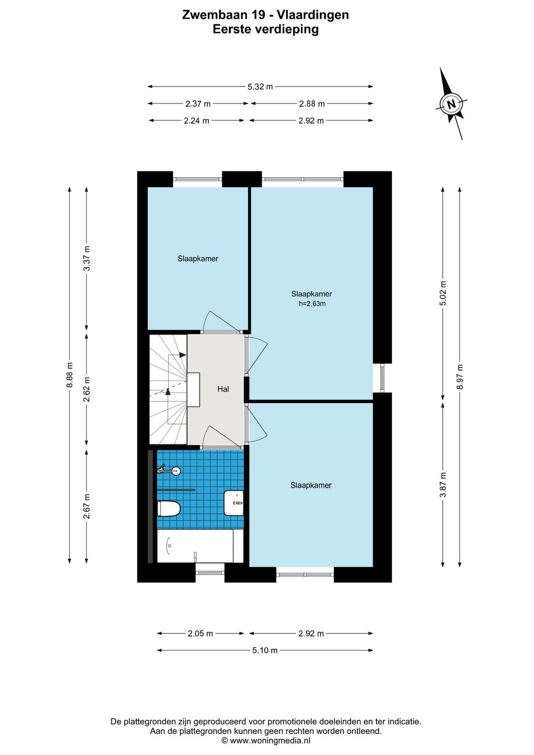 Zwembaan 19, VLAARDINGEN plattegrond 1