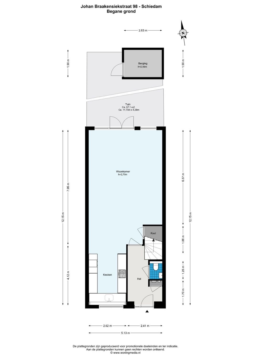 Johan Braakensiekstraat 98, SCHIEDAM plattegrond 1