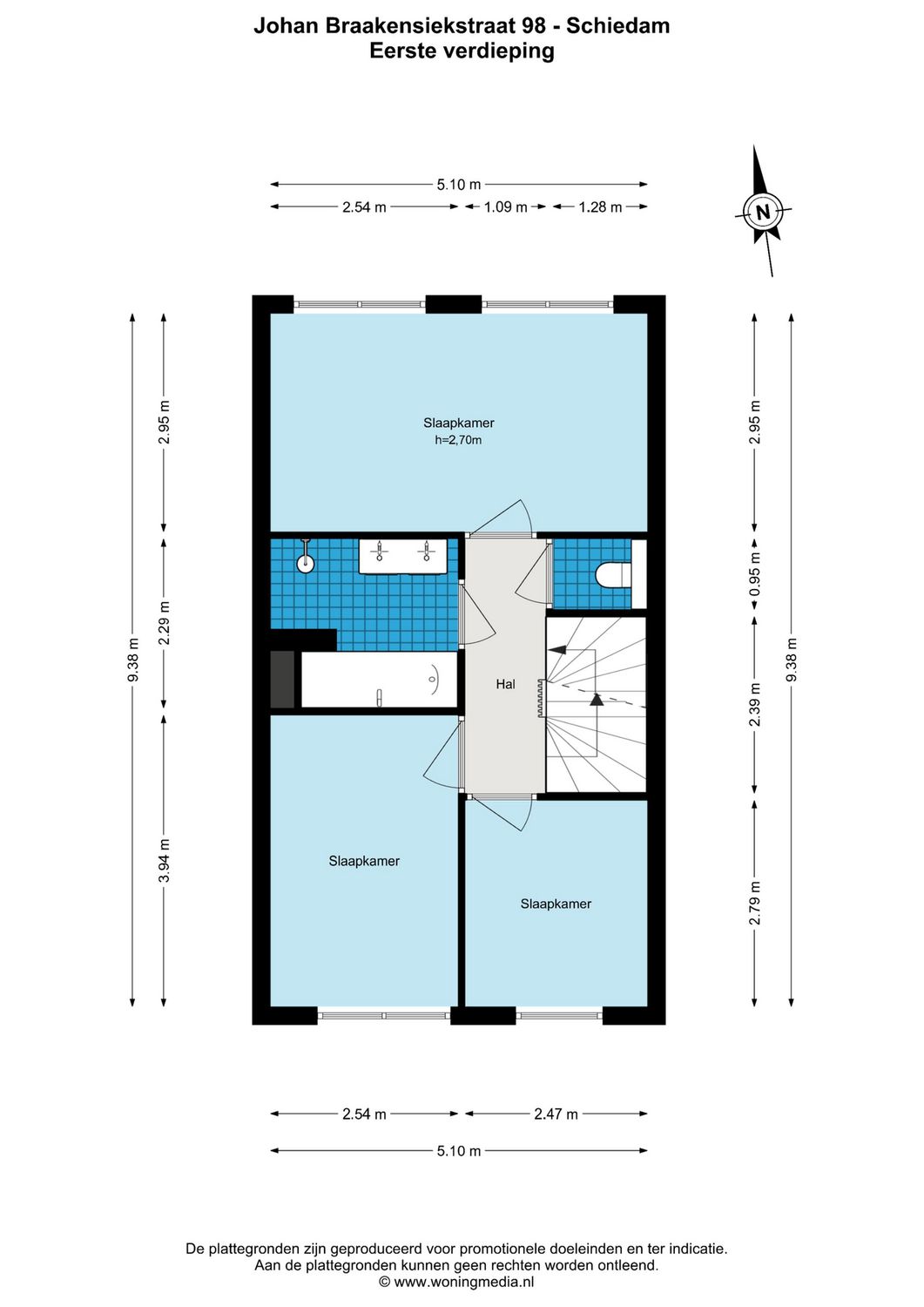Johan Braakensiekstraat 98, SCHIEDAM plattegrond 2