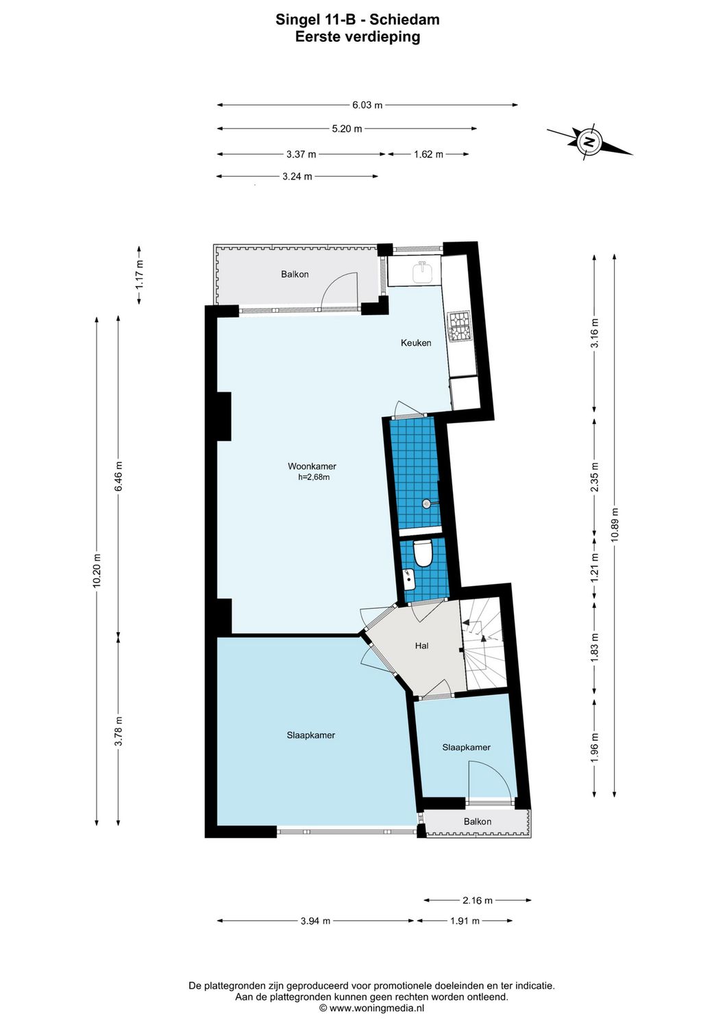 Singel 11B, SCHIEDAM plattegrond 1
