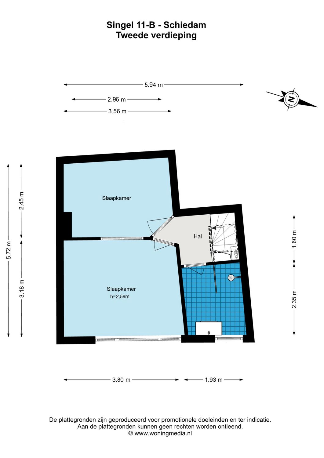 Singel 11B, SCHIEDAM plattegrond 2