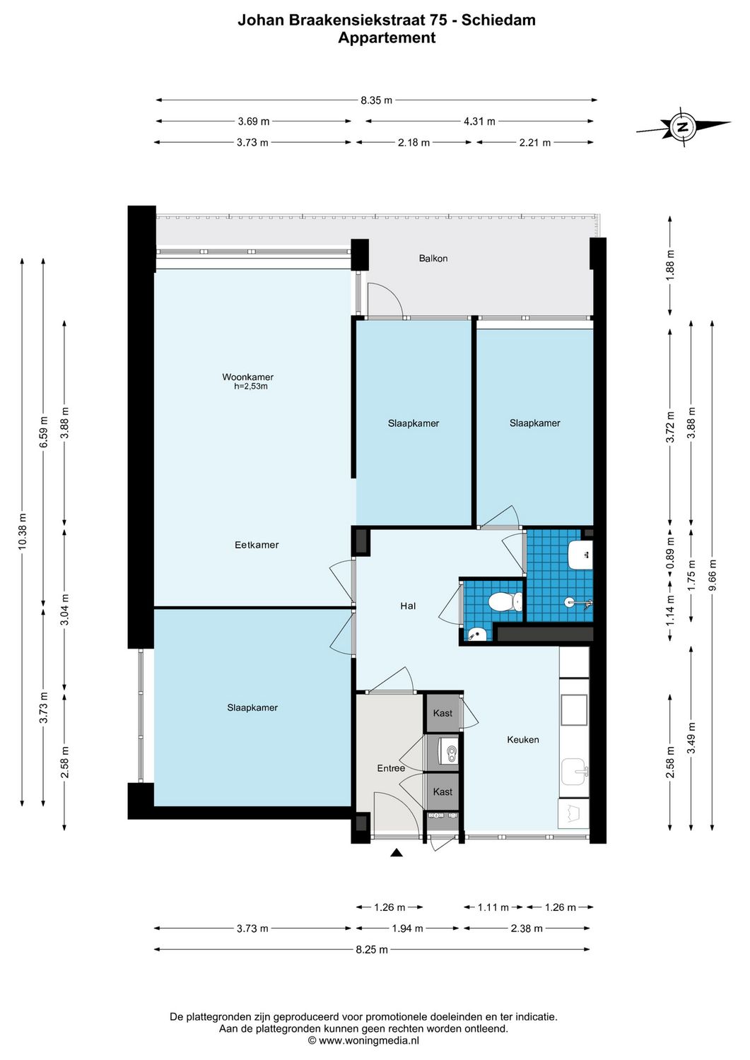 Johan Braakensiekstraat 75, SCHIEDAM plattegrond 0