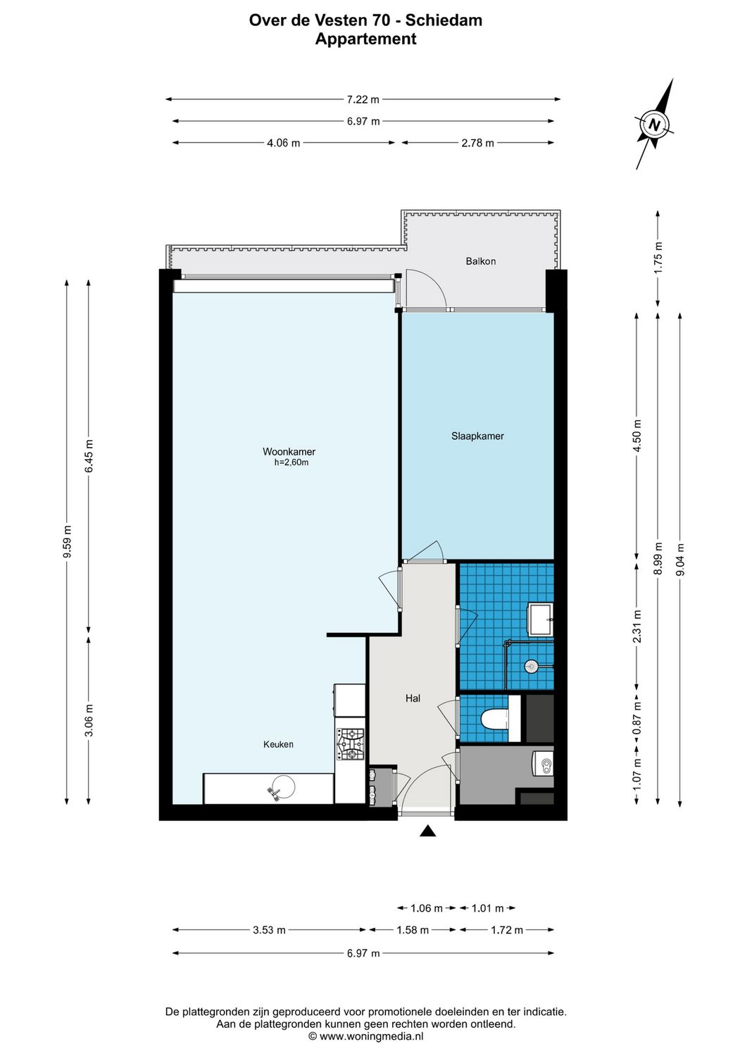 Over de Vesten 70, SCHIEDAM plattegrond 0