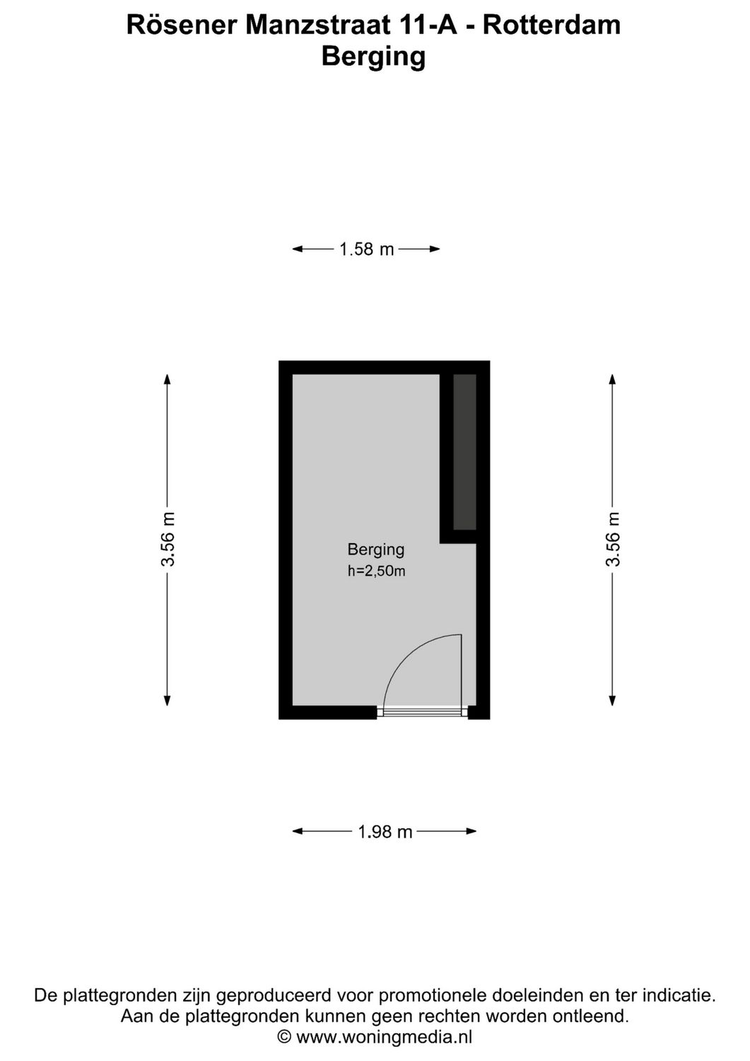 R&ouml;sener Manzstraat 11A, ROTTERDAM plattegrond 2