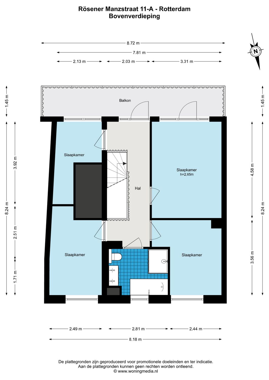 R&ouml;sener Manzstraat 11A, ROTTERDAM plattegrond 1