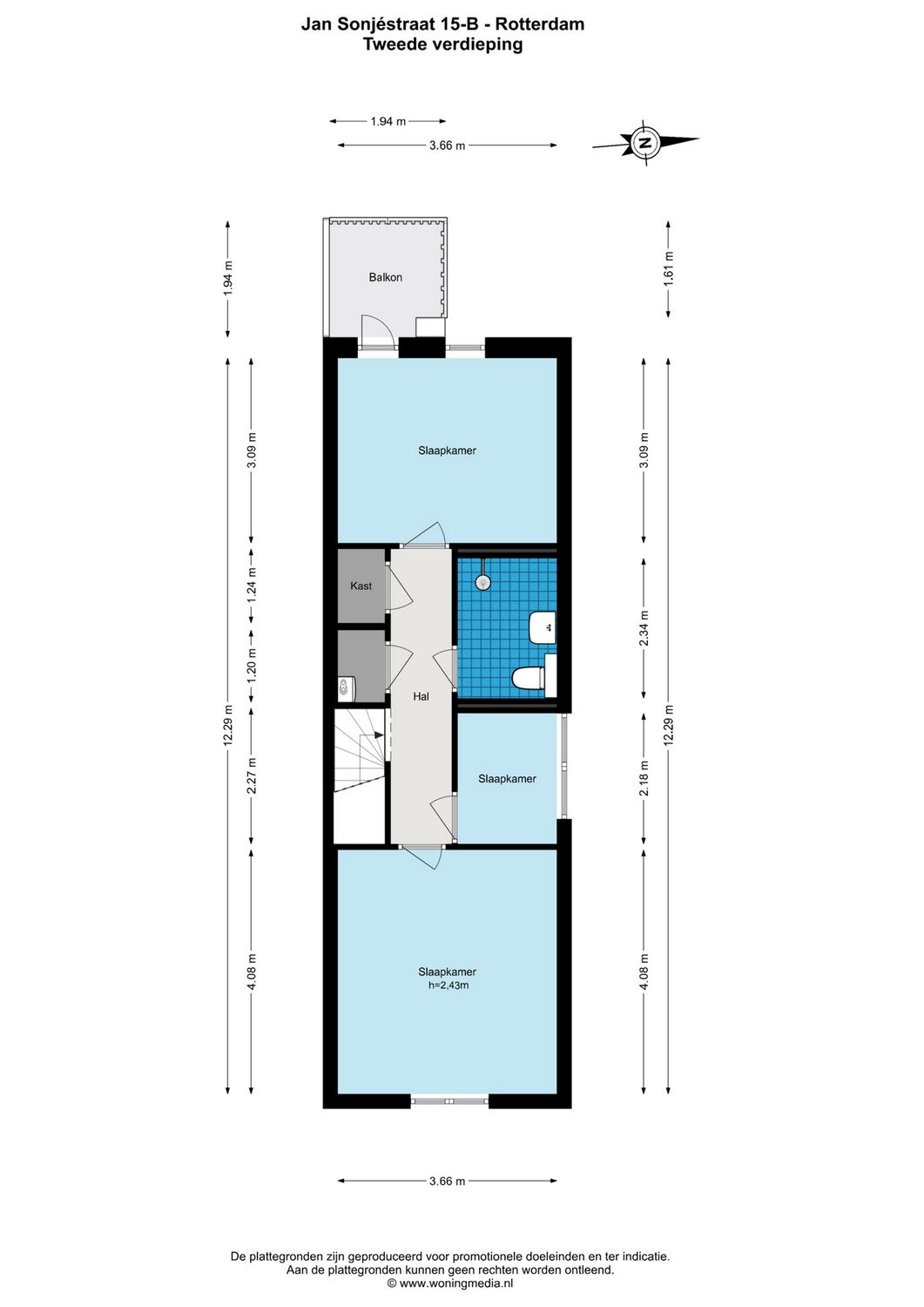 Jan Sonj&eacute;straat 15B, ROTTERDAM plattegrond 2
