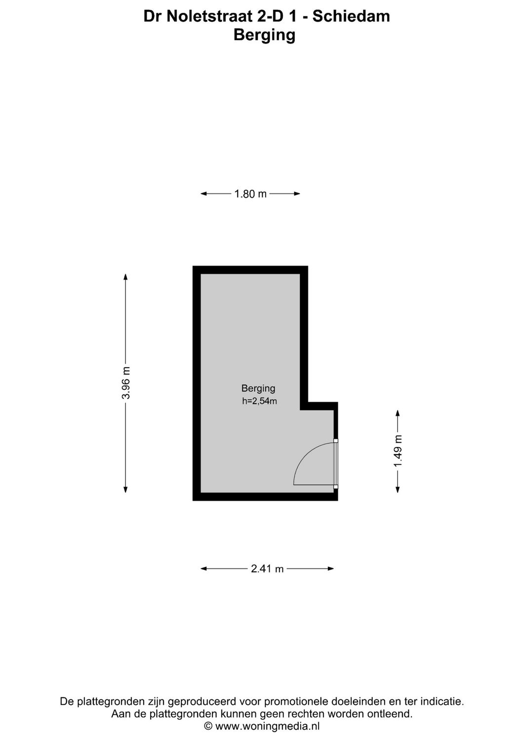 Dr Noletstraat 2D 1, SCHIEDAM plattegrond 1