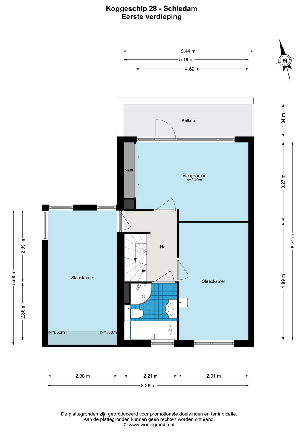 Koggeschip 28, SCHIEDAM plattegrond 1