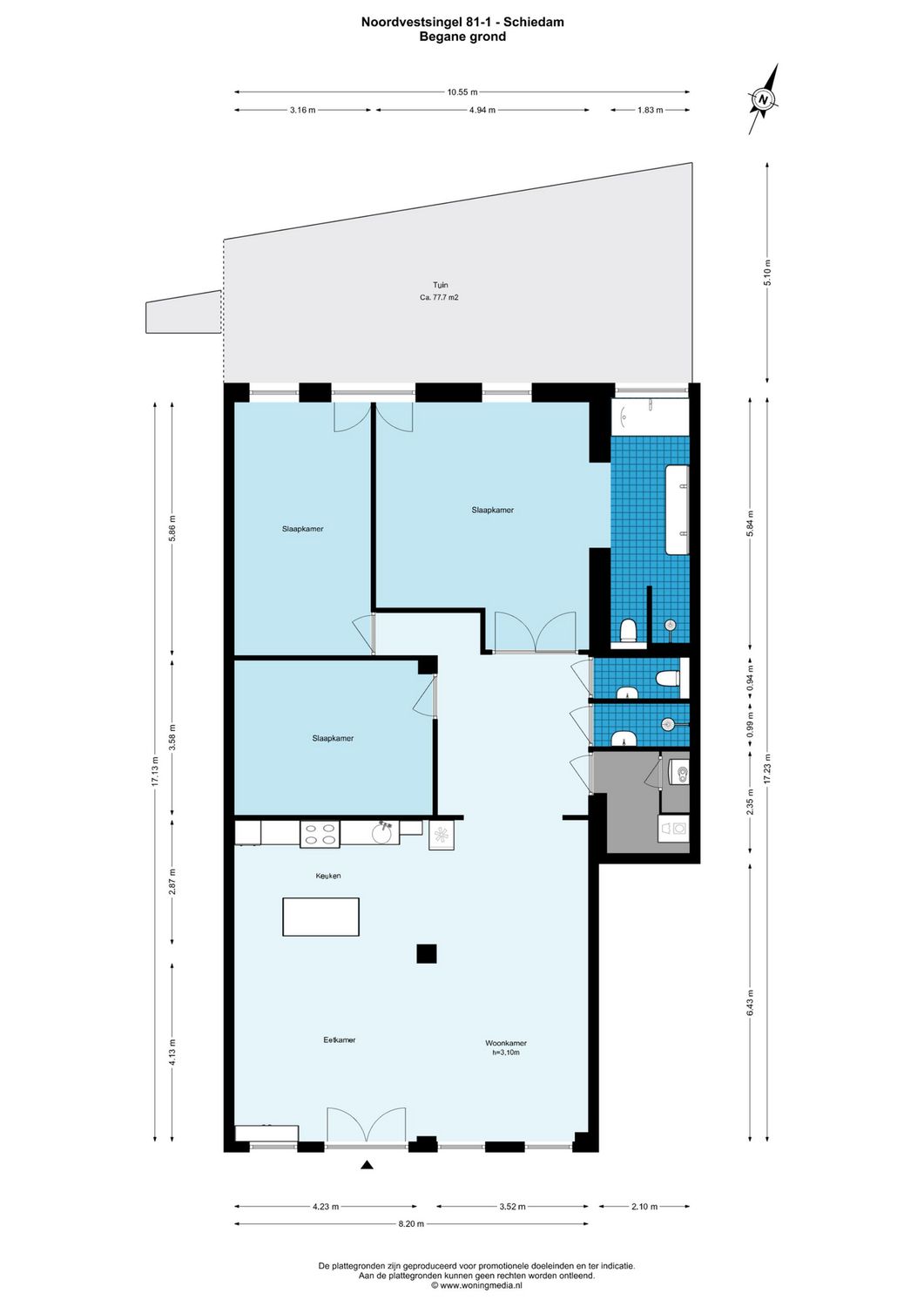 Noordvestsingel 81 1, SCHIEDAM plattegrond 0
