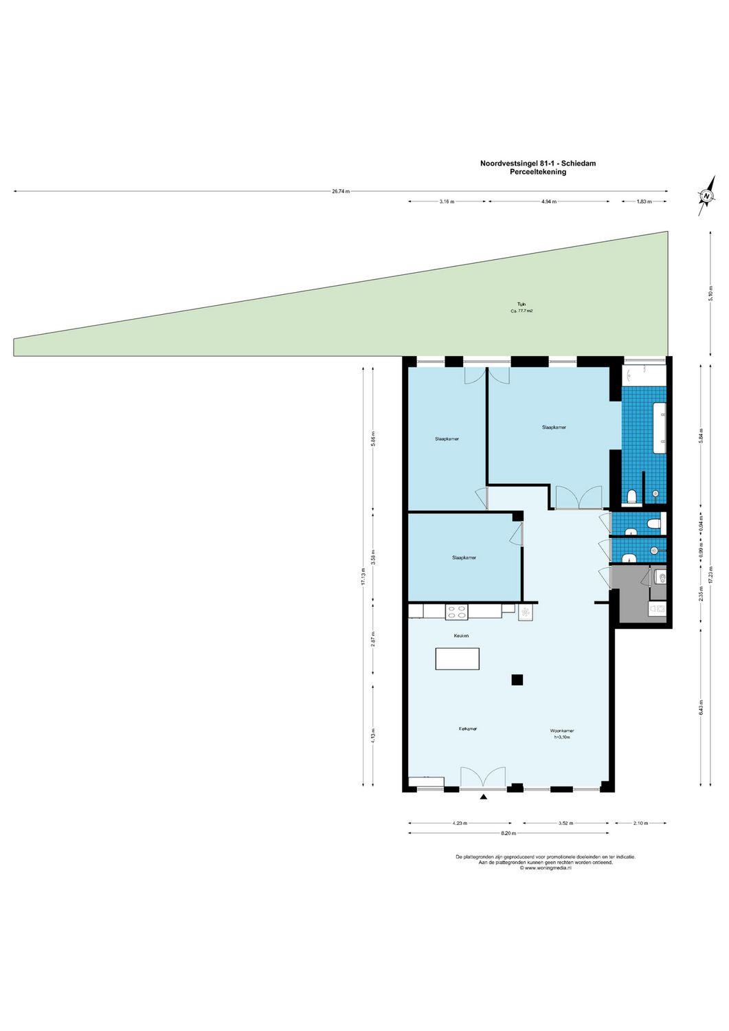 Noordvestsingel 81 1, SCHIEDAM plattegrond 1