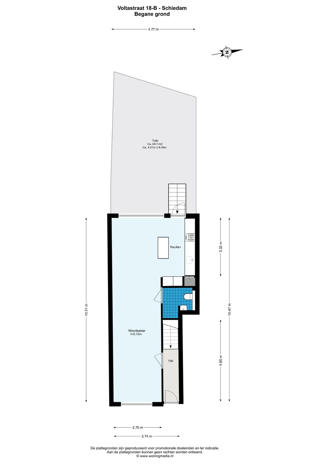 Voltastraat 18B, SCHIEDAM plattegrond 0