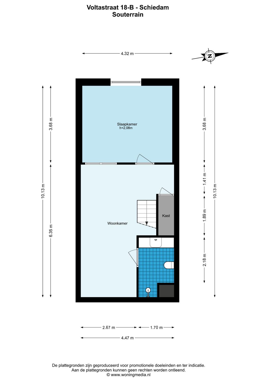 Voltastraat 18B, SCHIEDAM plattegrond 1