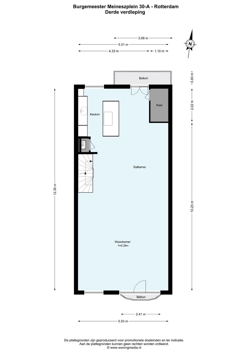 Burgemeester Meineszplein 30A, ROTTERDAM plattegrond 3