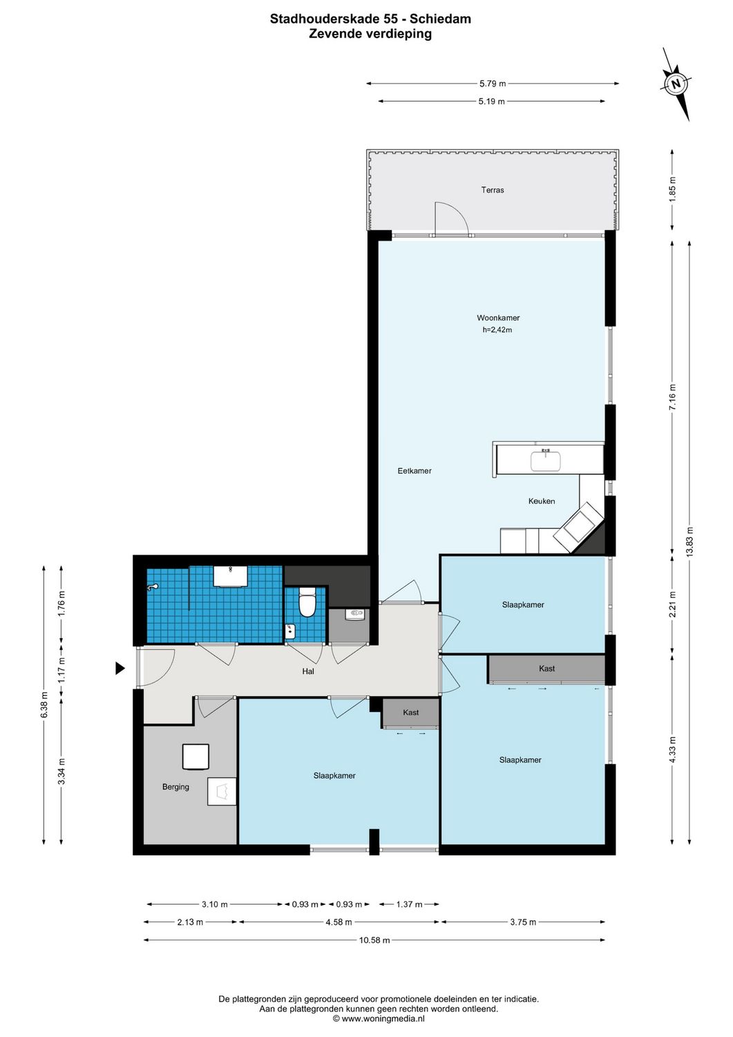 Stadhouderskade 55, SCHIEDAM plattegrond 0