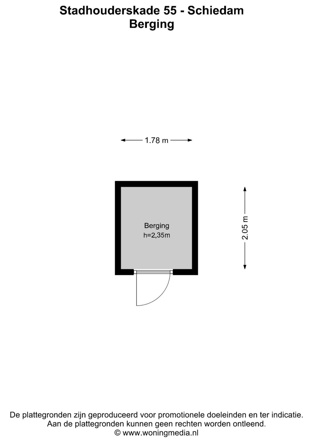 Stadhouderskade 55, SCHIEDAM plattegrond 1