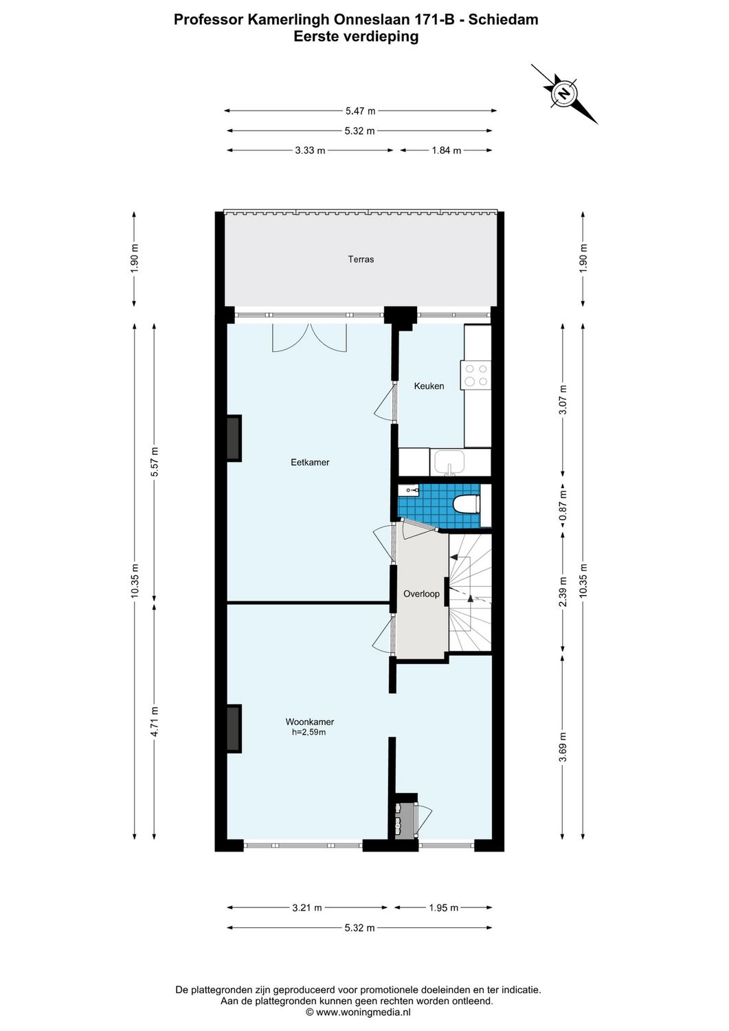 Professor Kamerlingh Onneslaan 171B, SCHIEDAM plattegrond 3