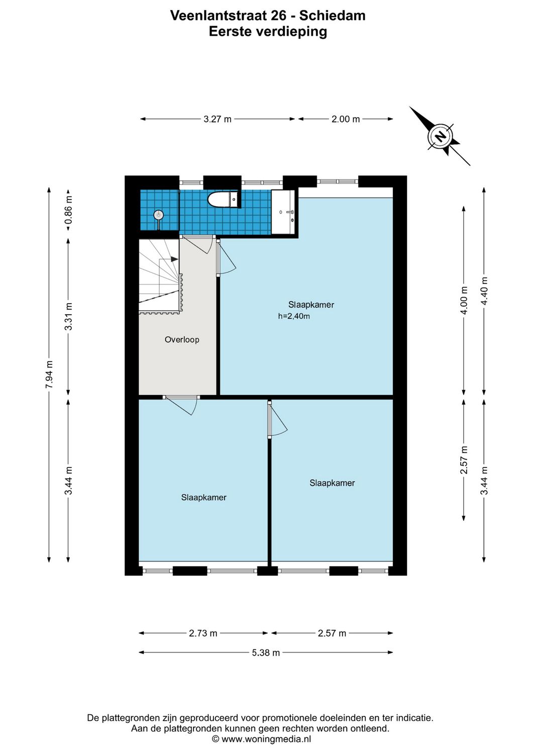 Veenlantstraat 26, SCHIEDAM plattegrond 1
