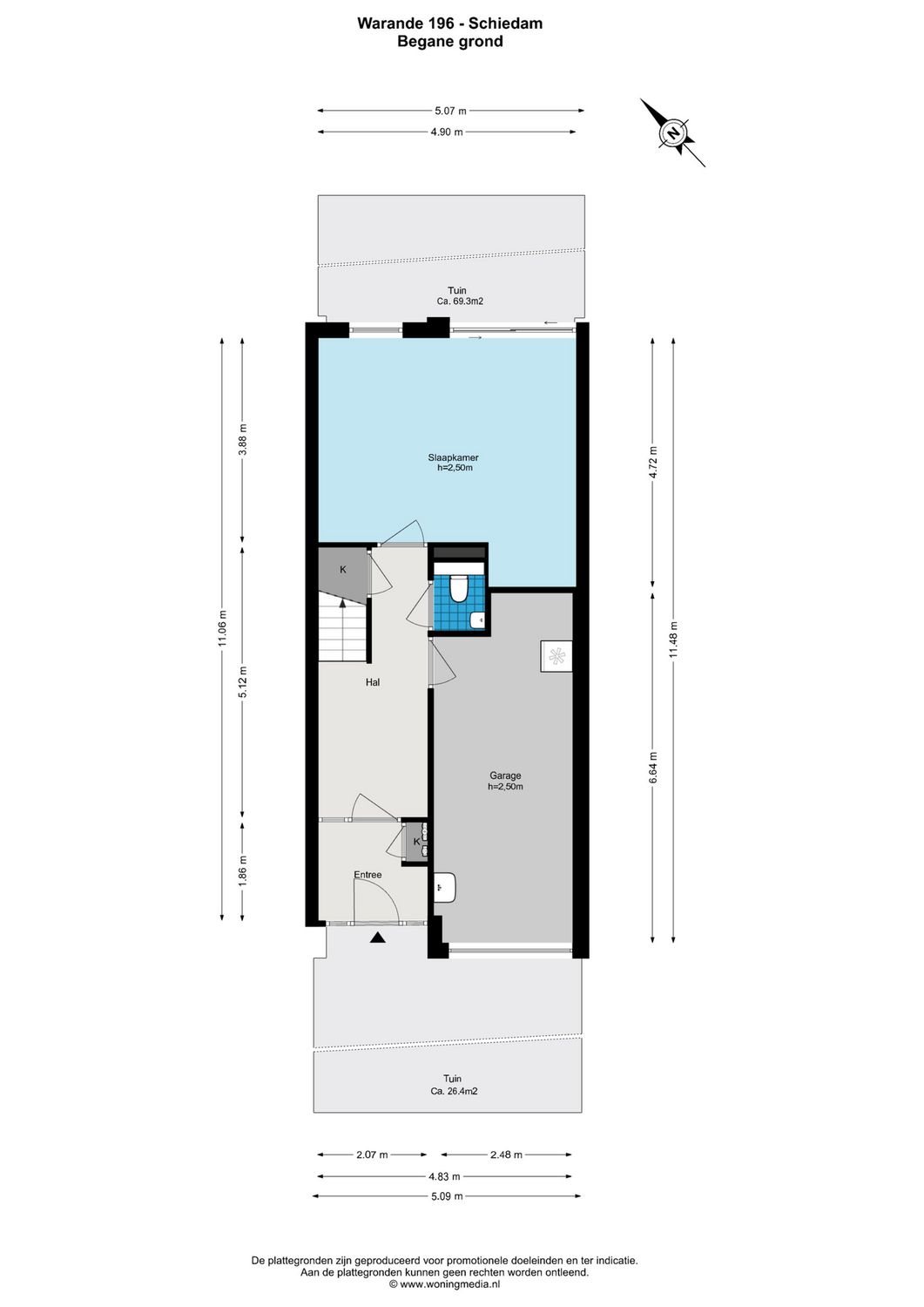 Warande 196, SCHIEDAM plattegrond 1
