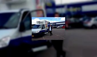 Jan Smink op de Makro koelwagen