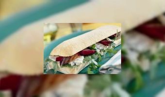 Ciabatta met gorgonzola en rode ui