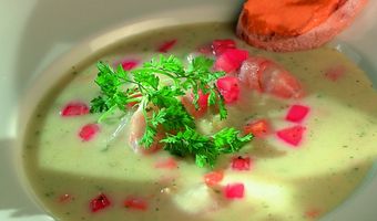 Visserssoepje met rouille en tomatenciabatta