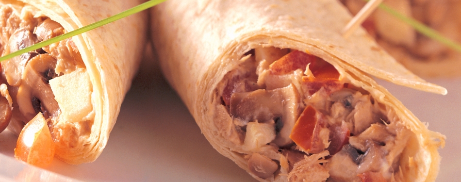 Wraps met champignon en tonijn